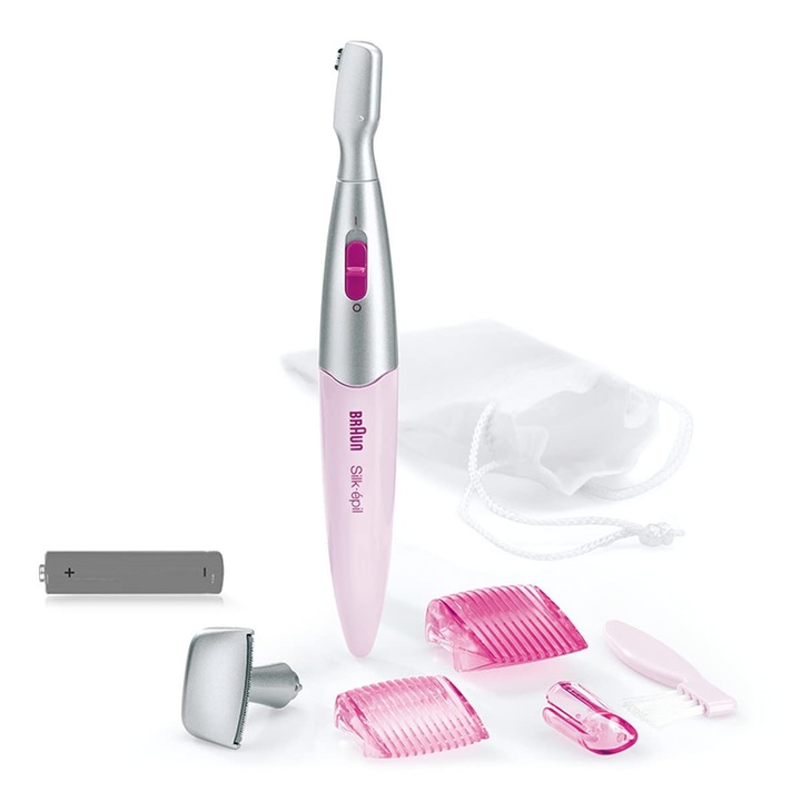 Braun Silk-Epil Fg1100 precíziós trimmer, rózsaszín, bikinivonalhoz, száraz bőrre