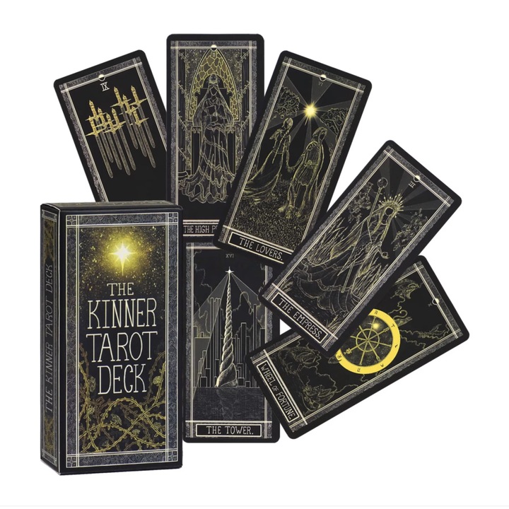 Set 78 carti tarot, model The Kinner, dimensiune mini si portabile,11x5.3cm，multicolor