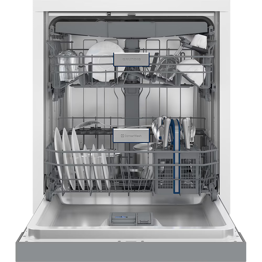 Masina de Spalat Vase Semi-Incorporabila GRUNDIG GNIP4630XB, 16 seturi, 6 programe, 60 cm, Clasa C, Inox Antiamprenta