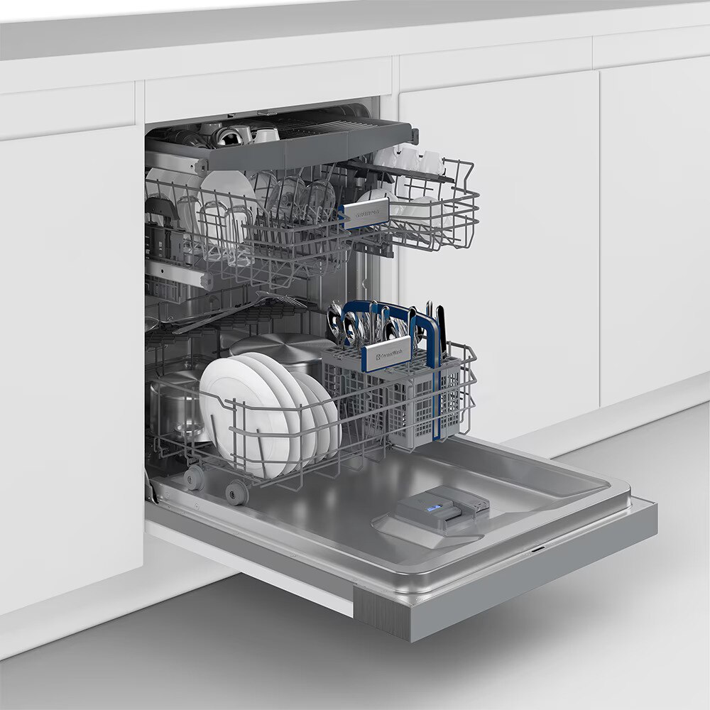 Masina de Spalat Vase Semi-Incorporabila GRUNDIG GNIP4630XB, 16 seturi, 6 programe, 60 cm, Clasa C, Inox Antiamprenta
