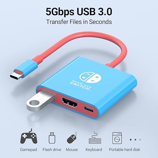 Adaptor Portabil pentru Nintendo Switch, OEMG®, 3in 1, suport