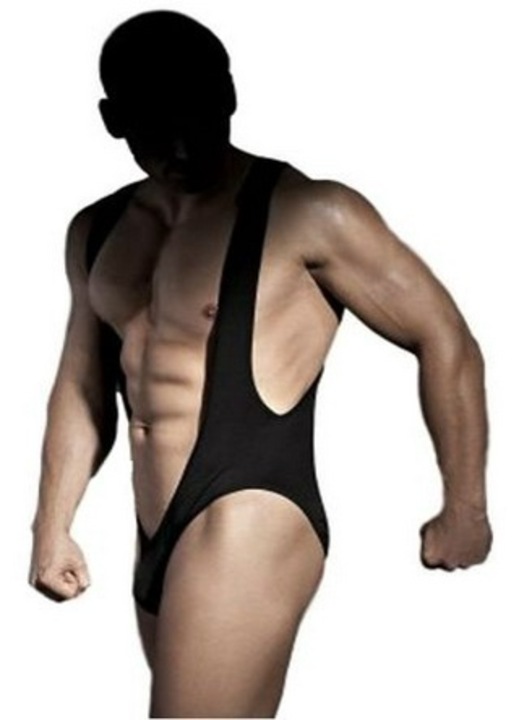 Férfi body szett Anais, rugalmas, fekete, poliamid