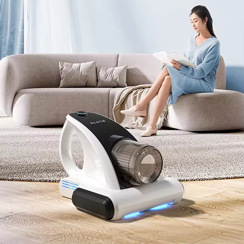 Aspirator antiacarieni, fara fir, 150 W, 12 KPa, reincarcabil prin USB, pentru casa, alb