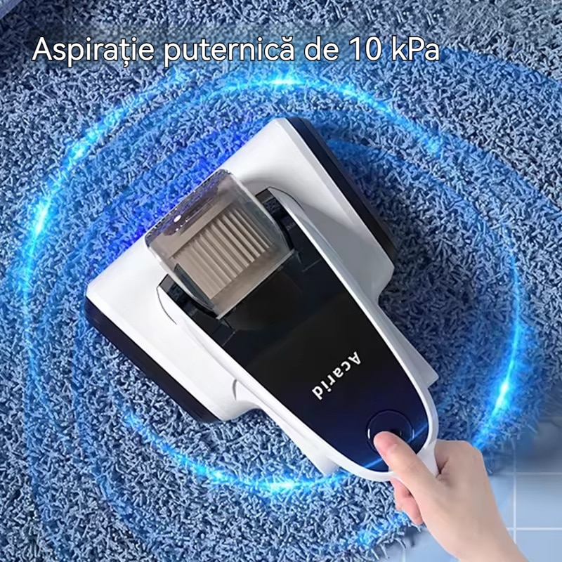 Aspirator antiacarieni, fara fir, 150 W, 12 KPa, reincarcabil prin USB, pentru casa, alb