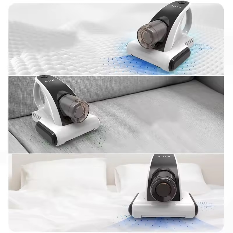 Aspirator antiacarieni, fara fir, 150 W, 12 KPa, reincarcabil prin USB, pentru casa, alb