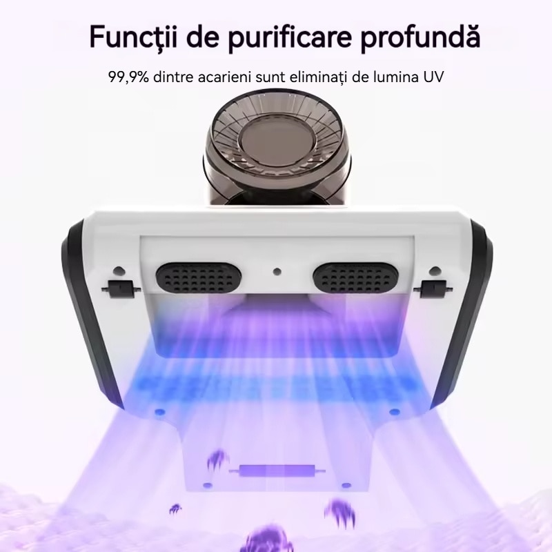 Aspirator antiacarieni, fara fir, 150 W, 12 KPa, reincarcabil prin USB, pentru casa, alb