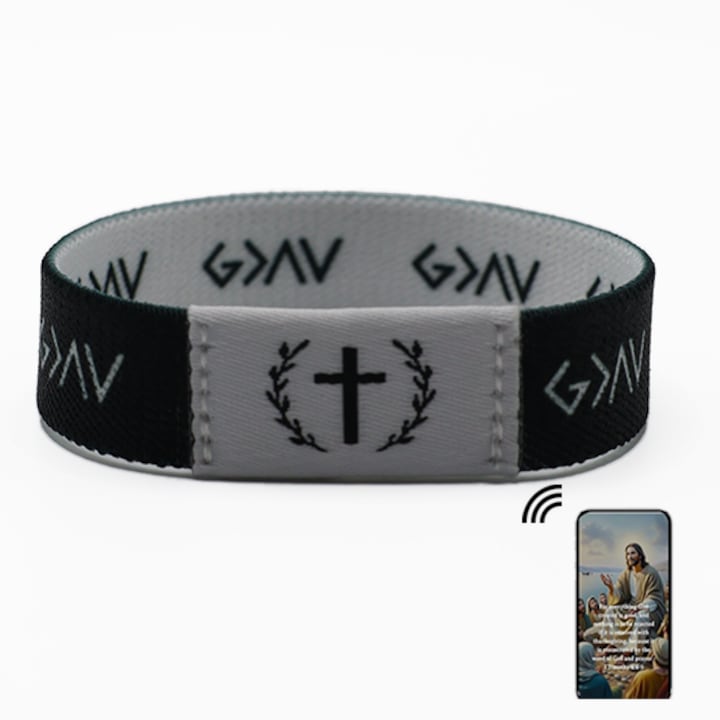 Rugalmas karkötő bibliai versekkel, beépített NFC-vel, férfiaknak, nőknek és tinédzsereknek egyaránt, ortodox ajándék, tökéletes ajándék, fekete