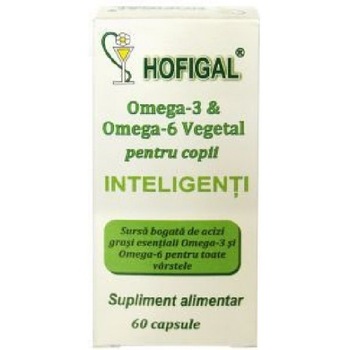 Omega 3 & Omega 6 Vegetal pentru Copii, 60 capsule, Hofigal Omega 3 & Omega 6 Vegetal pentru Copii, 60 capsule, Hofigal