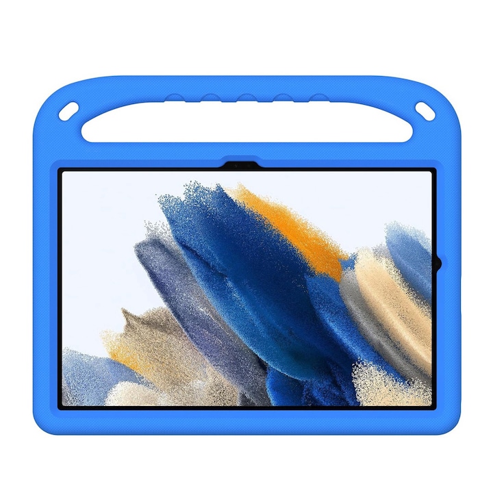 Samsung Galaxy Tab A9 Plus SM-X210 /SM-X215 /SM-X216 tablet tok, Fudisenn®, csúszásgátló textúra, több szögben állítható tartó, ütésálló, hasznos fogantyú, kék