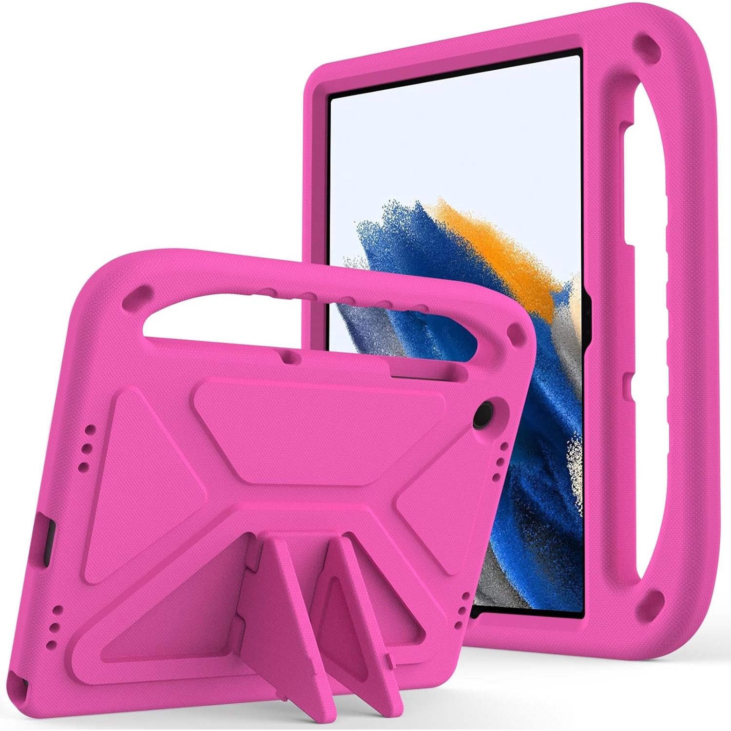 Husa rezistenta la cadere pentru tableta Samsung Galaxy Tab A9 Plus 11inch, Husa de protectie pentru tableta, Fudisenn®, Skid - Proof Texture, Support Multi - Angle Standing, Rezistenta La Socuri, Useful Handle, Roz