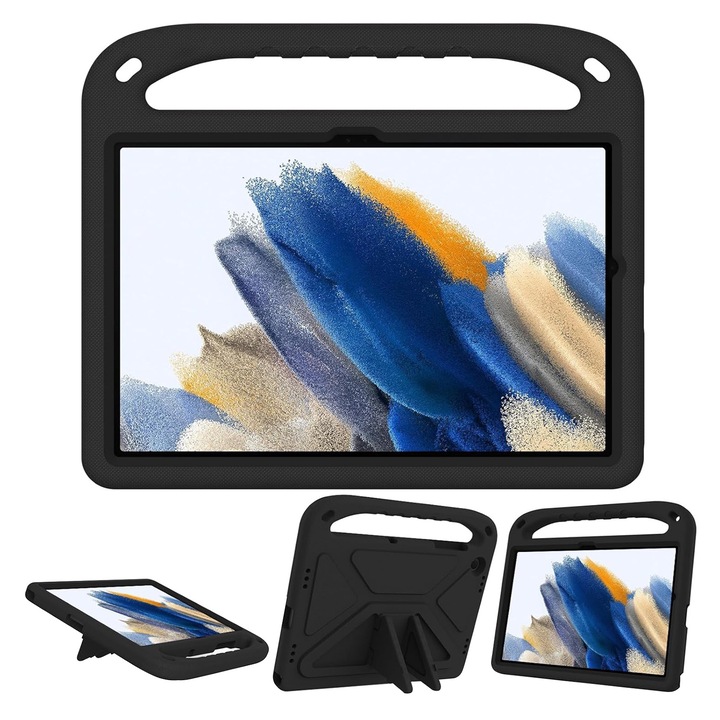 Калъф за Samsung Galaxy Tab A9 Plus SM - X210 /SM-X215 /SM - X216, Fudisenn®, Неплъзгаща се текстура, Многоъглова поддръжка, Удароустойчив, Удобна дръжка, Черен