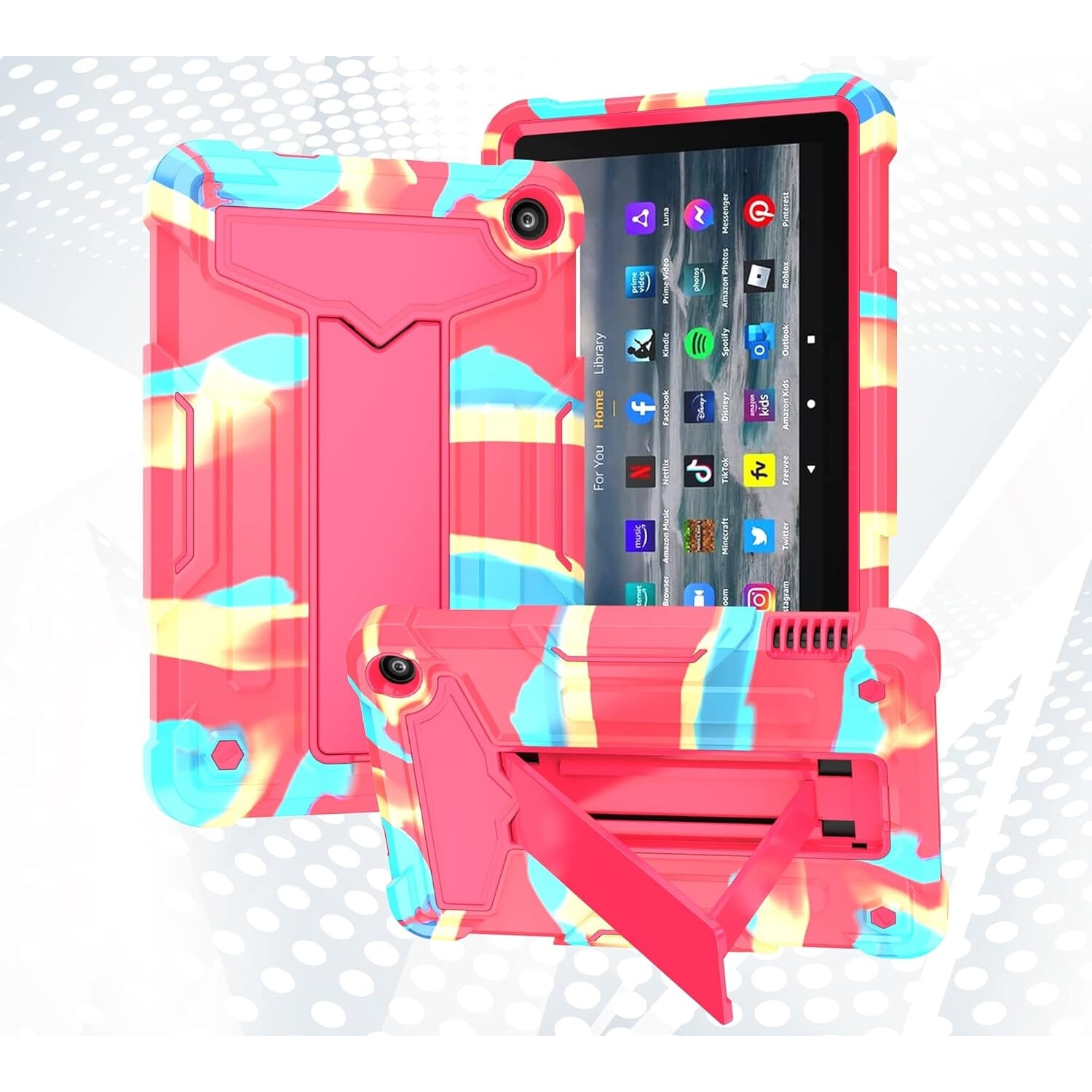 Husa Amazon Fire 7 de 7,0 inchi cu armura si suport roz