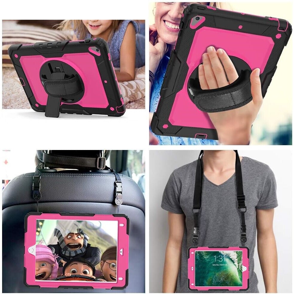Husa pentru iPad Mini 5/Mini 4 7,9" cu suport si curea de umar roz