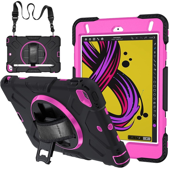 Husa pentru iPad Mini 5/4 7,9” blindata cu suport rotativ negru