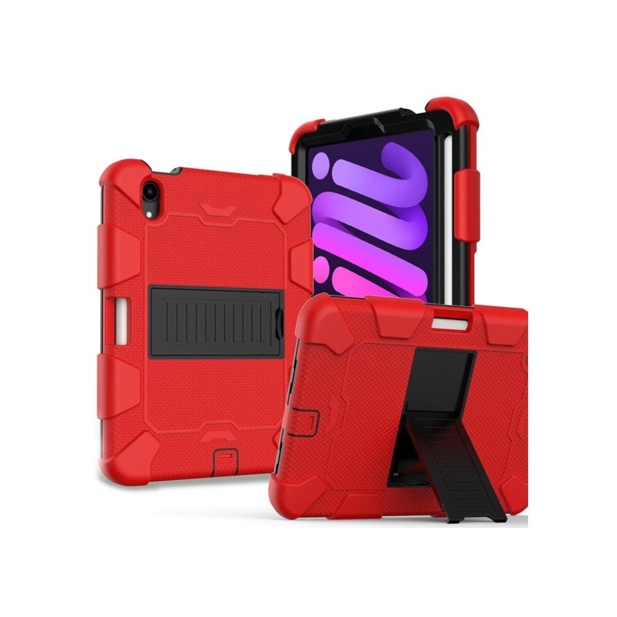 Husa pentru iPad Mini 6 8.3" cu suport si curea de umar rosie