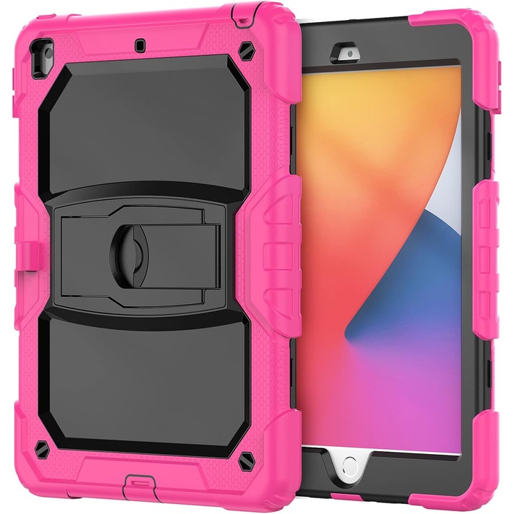 Husa pentru iPad Mini 5/4 7.9", roz, cu suport si curea reglabila