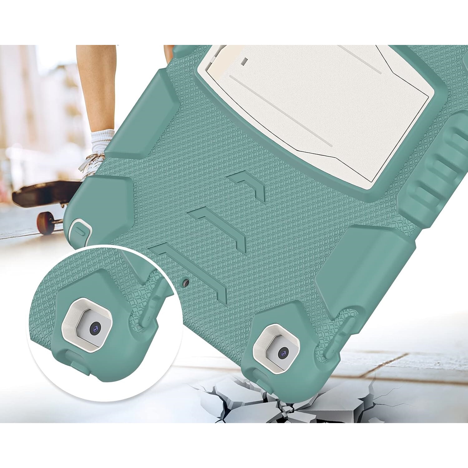 Husa pentru iPad 9/8/7 10.2" cu Suport, Verde