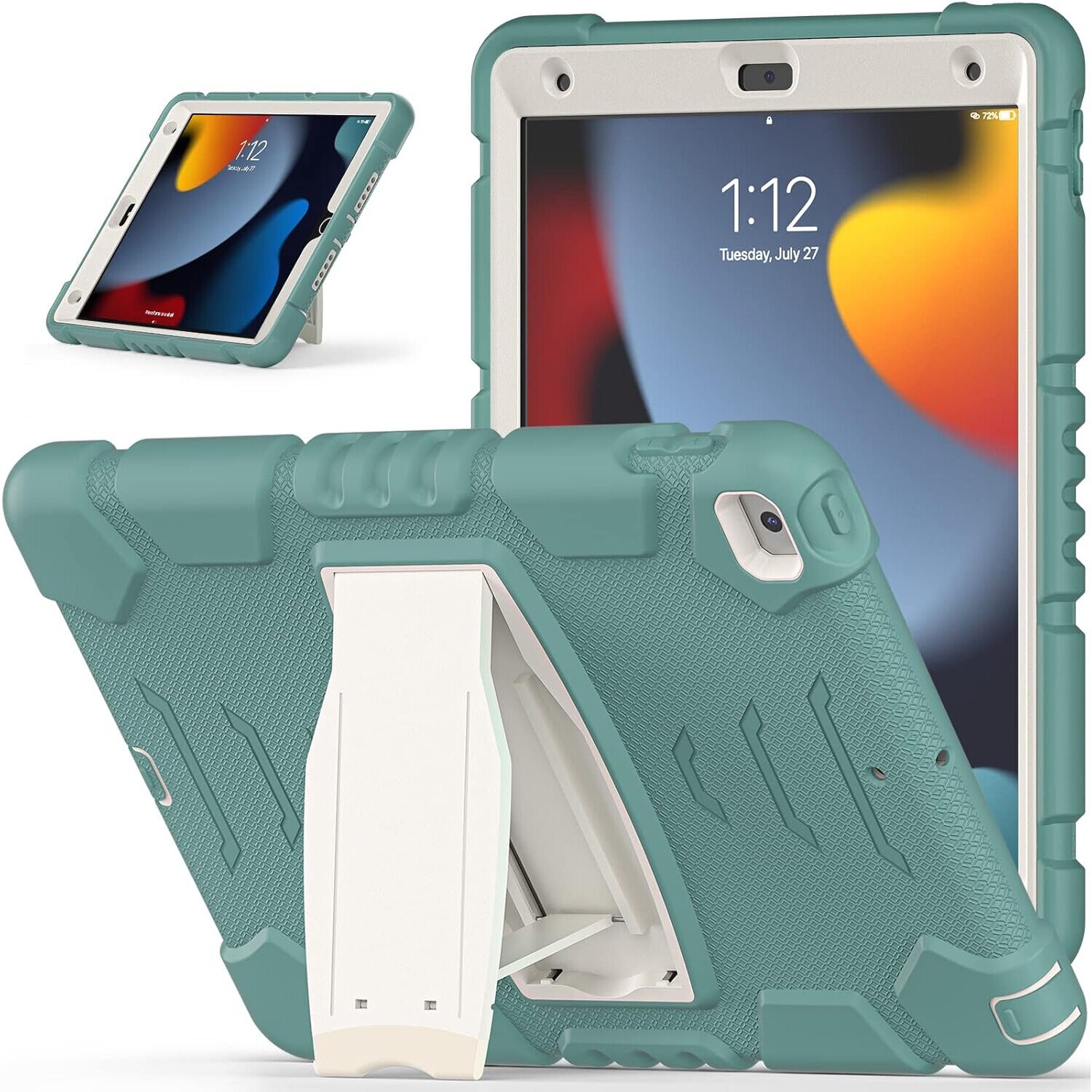 Husa pentru iPad 9/8/7 10.2" cu Suport, Verde