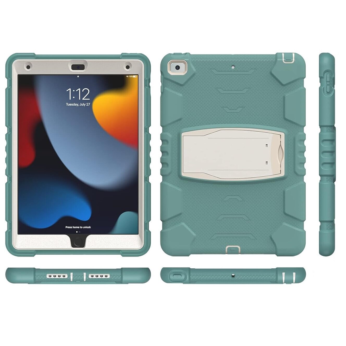 Husa pentru iPad 9/8/7 10.2" cu Suport, Verde