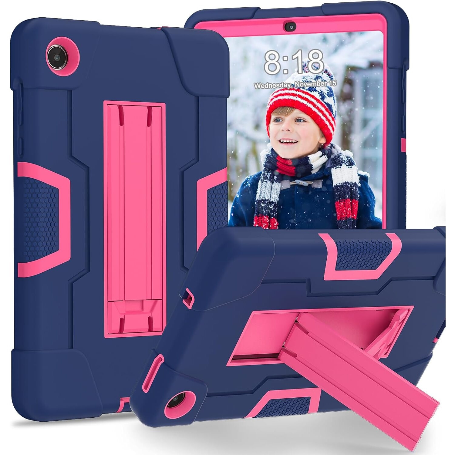 Husa tableta cu suport, roz/albastru, pentru Samsung Galaxy Tab A 8.4"