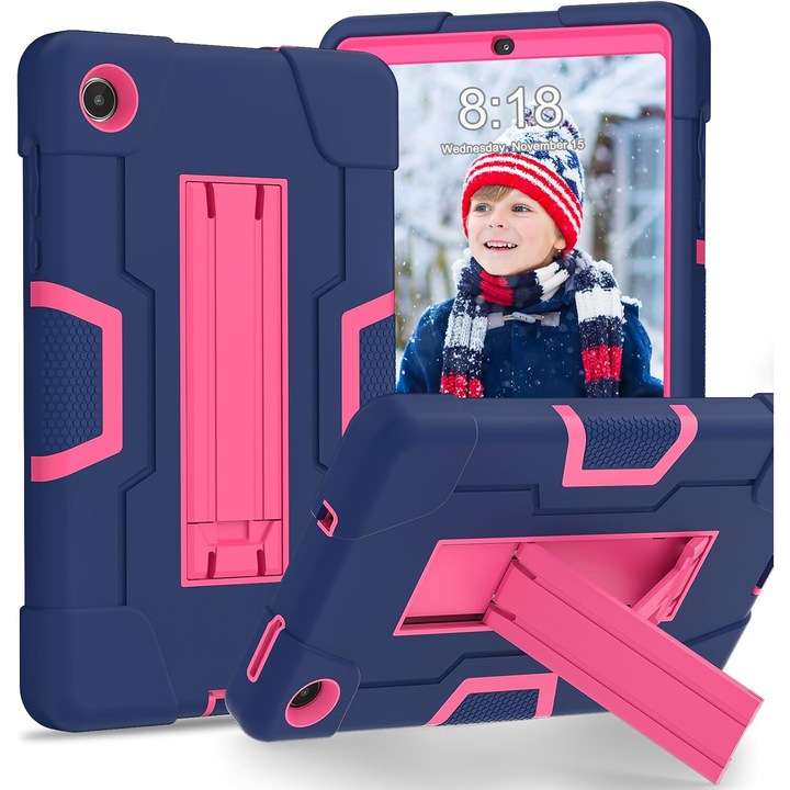 Husa tableta cu suport, roz/albastru, pentru Samsung Galaxy Tab A 8.4"