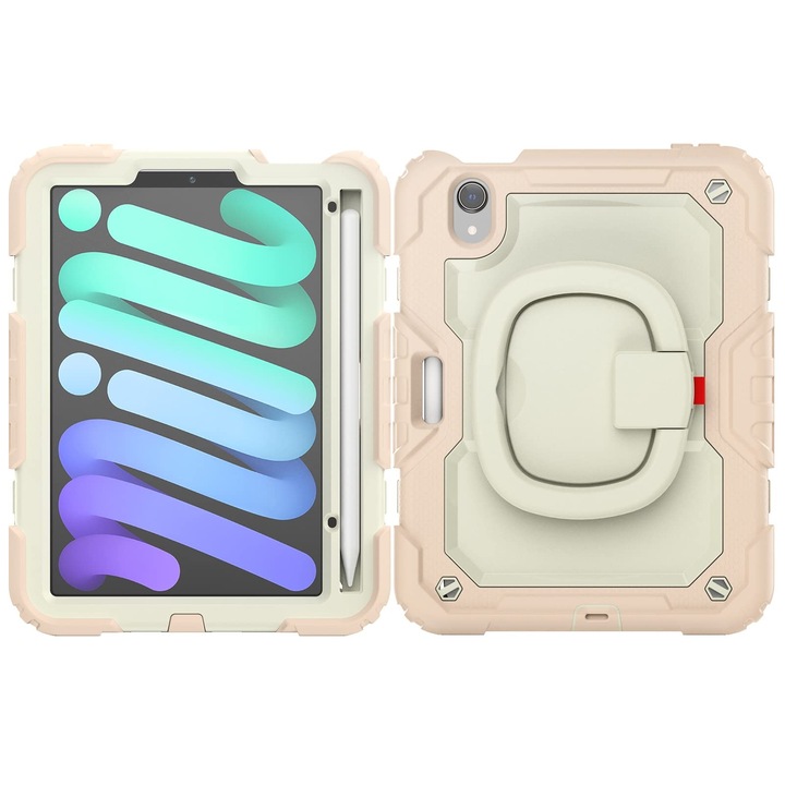 Husa pentru iPad Mini 6 8.3", suport rotativ, roz