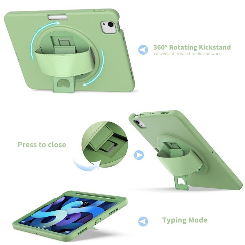 Husa tableta pentru iPad Air 5/Air 4/Pro 11", verde, cu suport rotativ