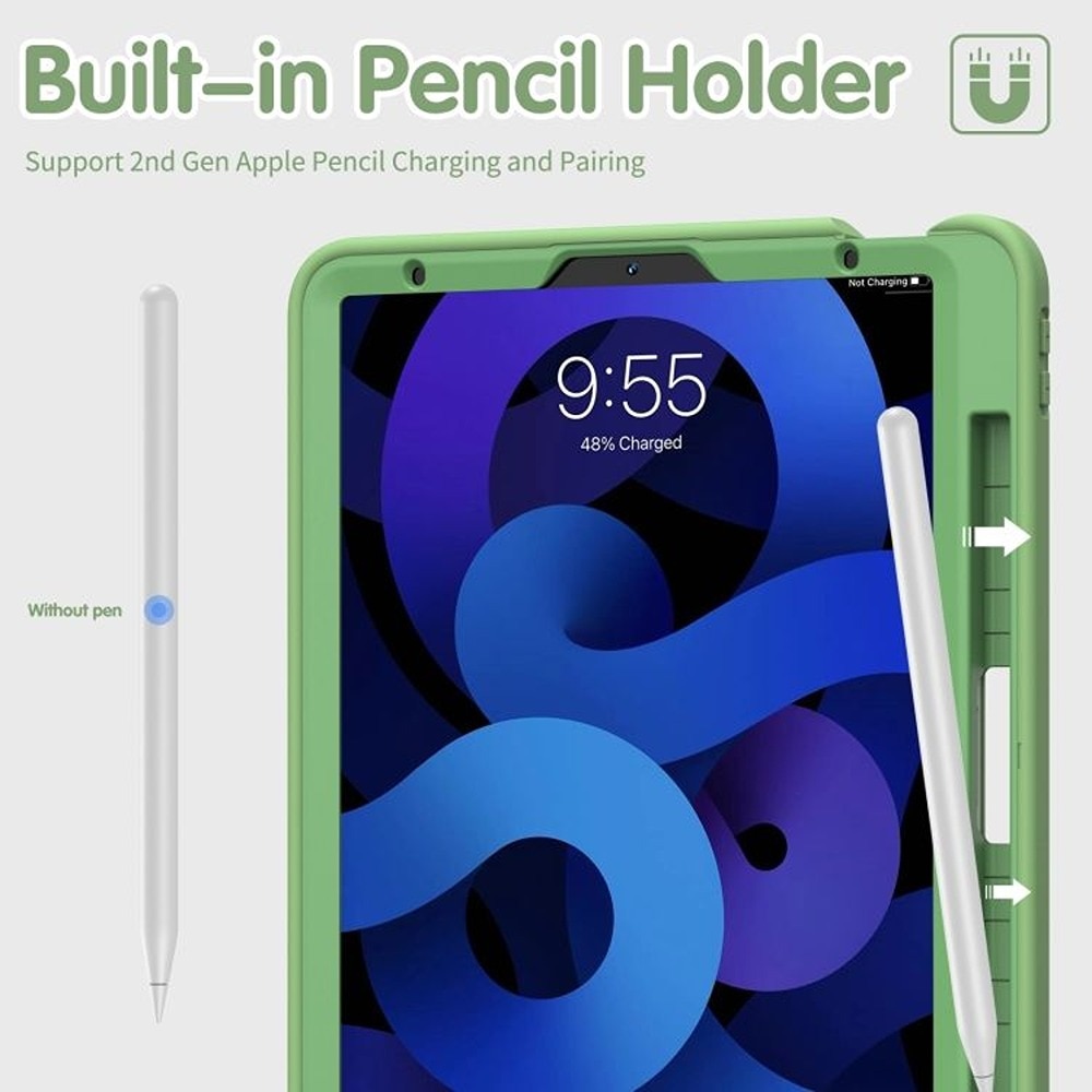 Husa tableta pentru iPad Air 5/Air 4/Pro 11", verde, cu suport rotativ