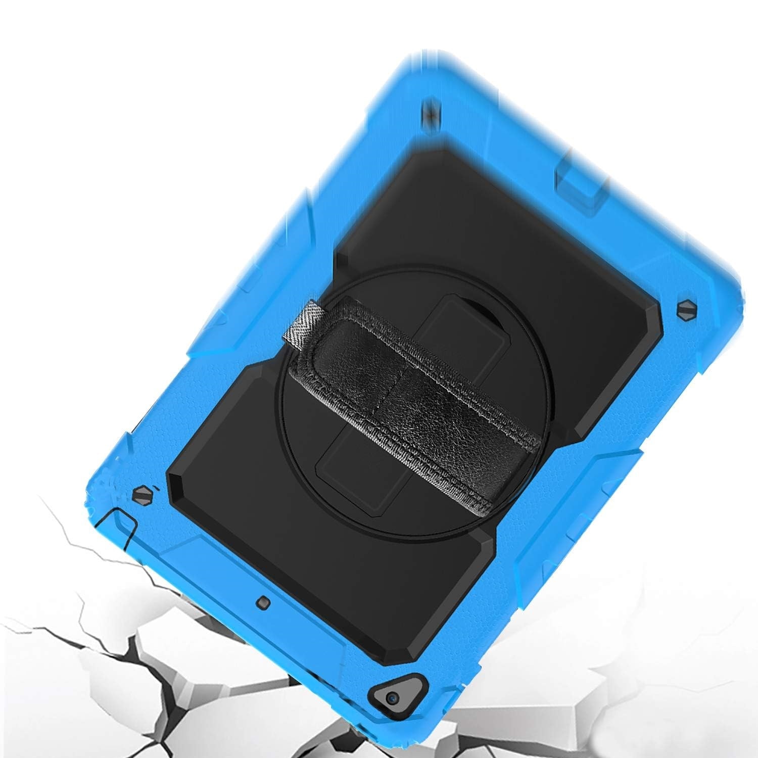 Husa tableta iPad Air 3/Pro 10.5", 3 straturi, suport rotativ 360°, albastra