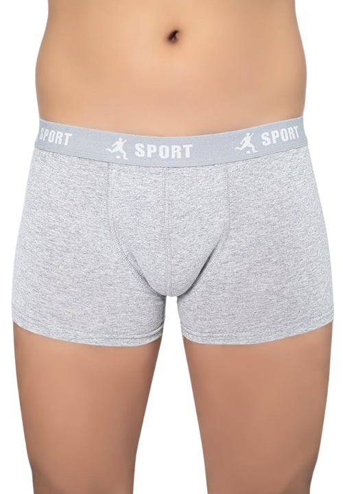 Set 5 Perechi Boxeri Bumbac/Licra Barbati, UraMag, Gri deschis