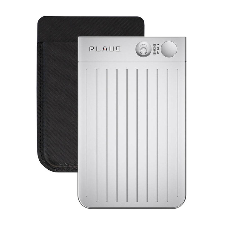 PLAUD диктофон, двоен записващ механизъм, 64GB, сребрист, 8.56x5.41x0.3cm, пълен комплект