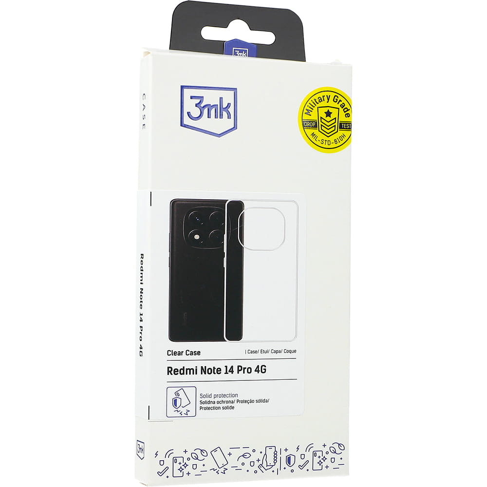 Husa 3mk Clear Case pentru Redmi Note 14 Pro 4G, transparent