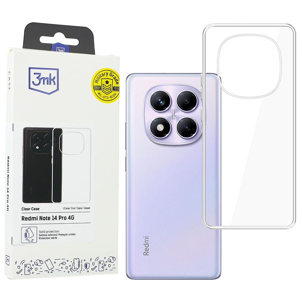 Husa 3mk Clear Case pentru Redmi Note 14 Pro 4G, transparent
