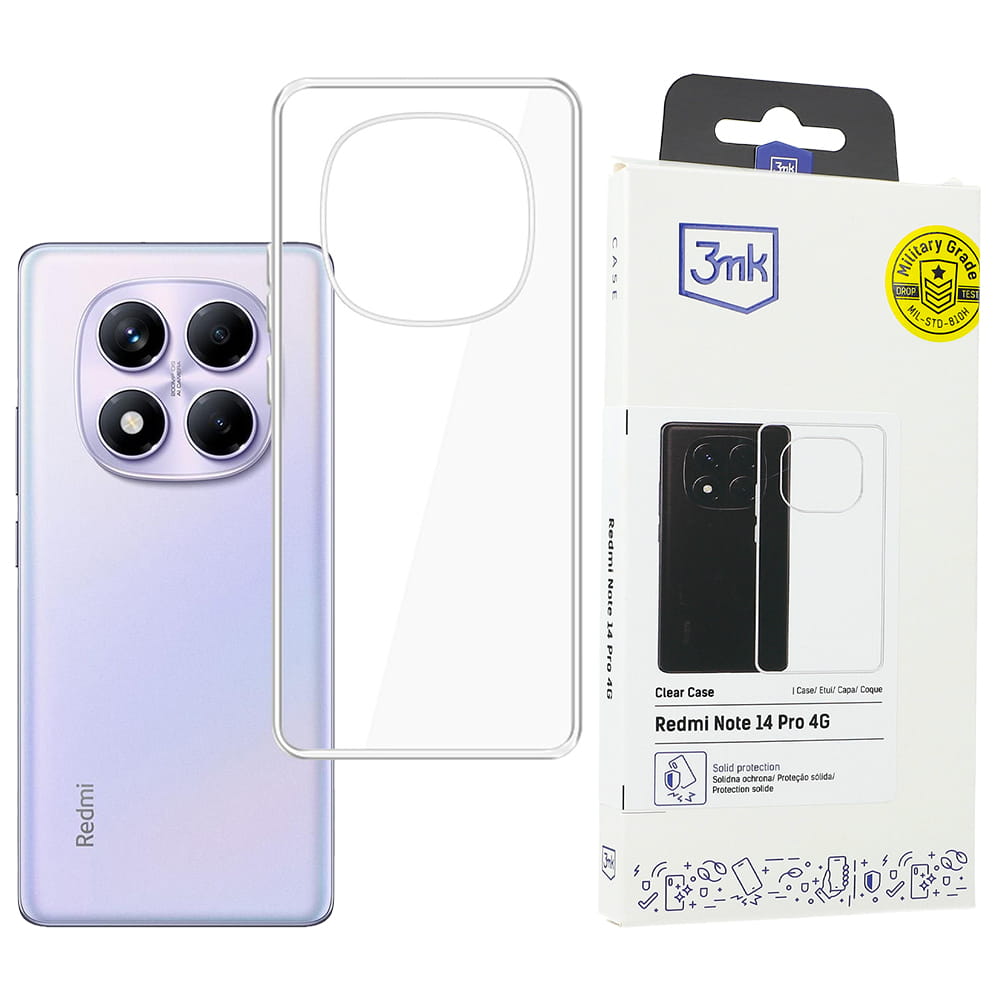 Husa 3mk Clear Case pentru Redmi Note 14 Pro 4G, transparent