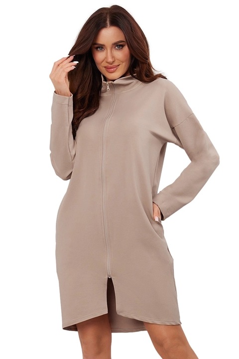 Halat dama Italian Fashion Grafi maneca lunga bej