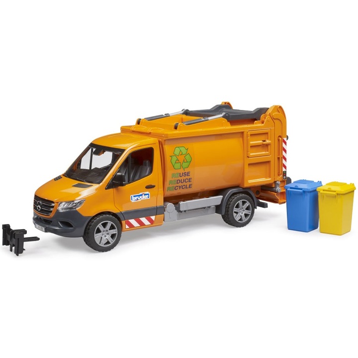 Masina de gunoi Bruder - Mercedes Sprinter, cu 2 pubele, 1:16