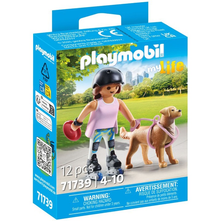 Playmobil életem - Görkorcsolyázó lány és retriever kutya