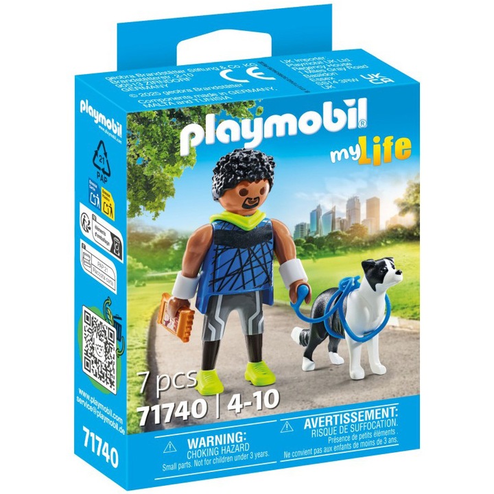 Playmobil моят живот - Бегач и куче от породата Бордър Коли