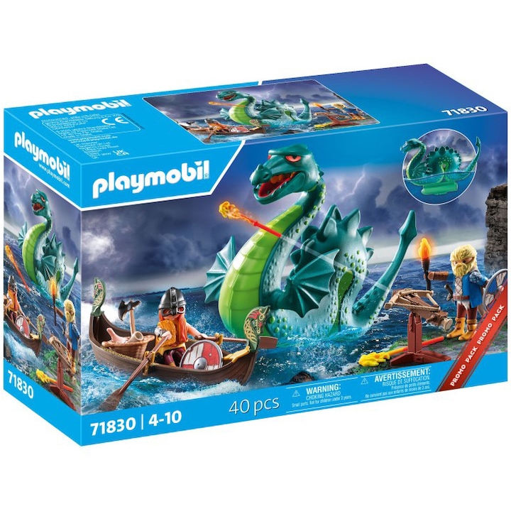 Детски комплект фигурки Playmobil Novelmore - Викинг с морско чудовище