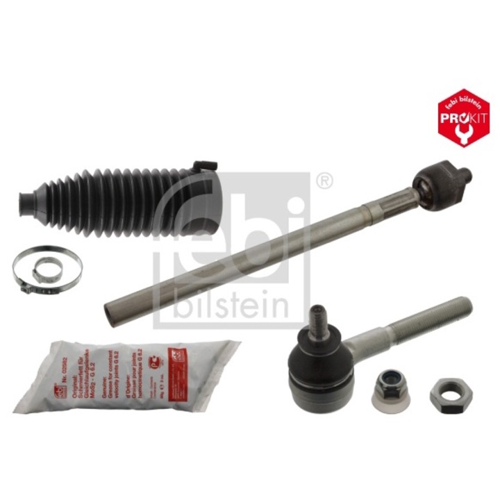 Vezérlőkar, Febi Bilstein, 38997, Kormánymű hüvelyekkel, Befogókapcsokkal, Kenőanyaggal, Gépkocsikhoz, Beépítési helyzet: bal első, 1 db