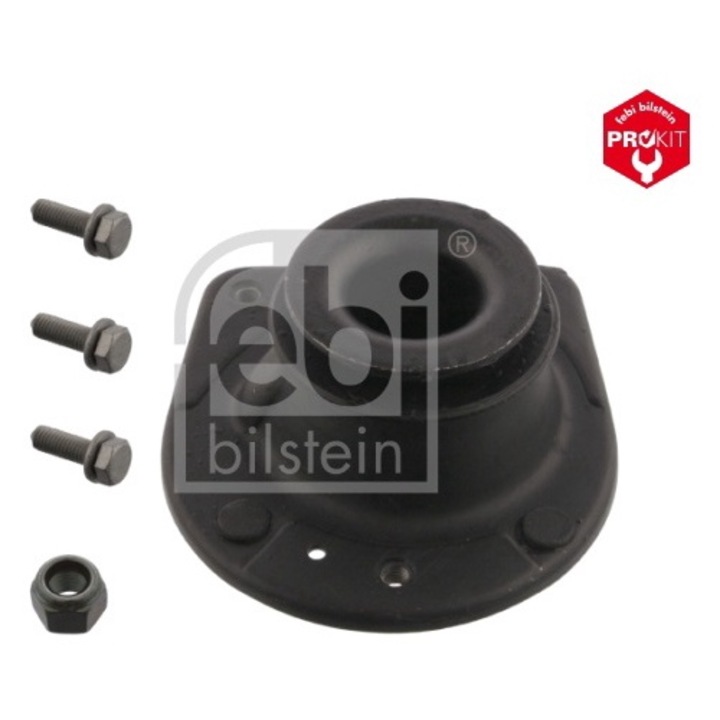 Javítókészlet, Febi Bilstein, 38110, Golyóscsapággyal, Belső átmérő 14 mm, Lengéscsillapító rögzítésére, 1 szett, Fekete