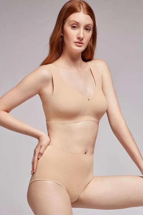 Chilot basic cu talie inalta din bumbac organic EKO, Gisela 1/0225, Piele