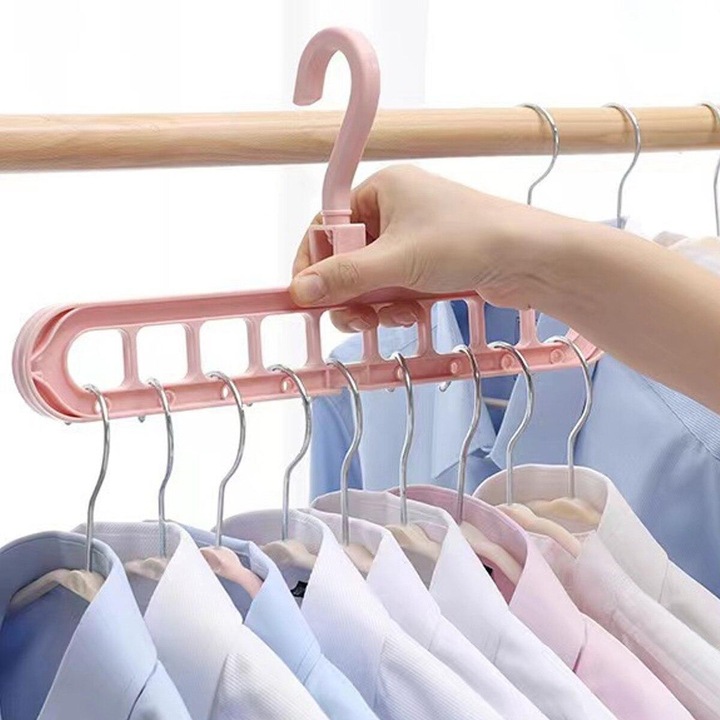 Комплект от 3 сгъваеми органайзера за закачалки, ротация на 360°, пестене на място, полипропилен