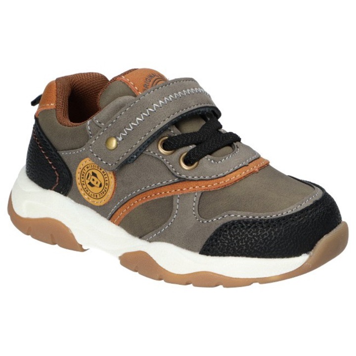 Pantofi copii, American Club, Xd133, Casual, Brant din Piele Naturala, Gri