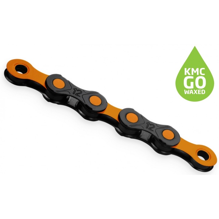 Lant KMC DLC 12 Negru/Portocaliu 12 Viteze 126 Zale ceruit