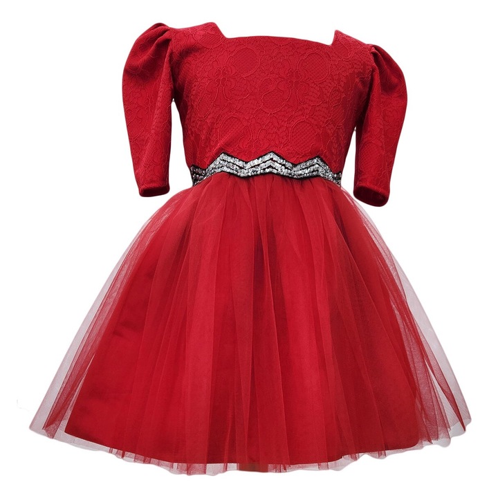 Rochie eleganta fete, model Alesia, rosie, marime 152 cm, varsta 12 ani