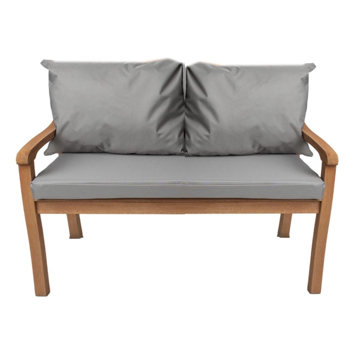 Perna bancuta de gradina, perna pentru leagan, Old Garden, sezut 110 x 50 x 7 si spatar 2x50x56cm, Gri deschis
