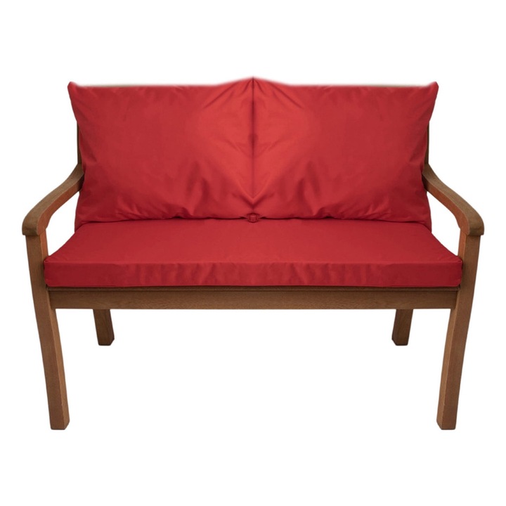 Perna bancuta de gradina, perna pentru leagan, Old Garden, sezut 130 x 60 x 7 si spatar 2x50x56cm, Rosu