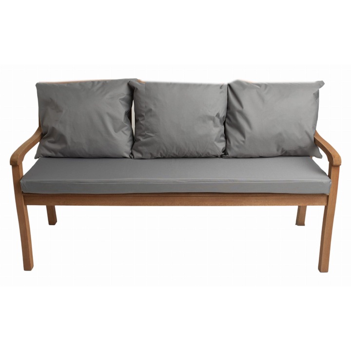 Perna bancuta de gradina, perna pentru leagan, Old Garden, sezut 150 x 50 x 7 si spatar 2x50x56cm, Gri deschis