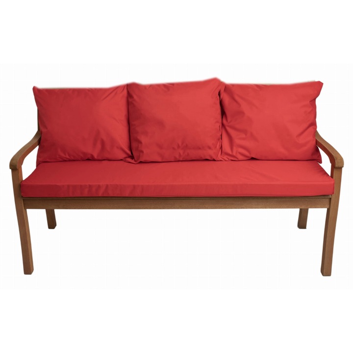 Perna bancuta de gradina, perna pentru leagan, Old Garden, sezut 160 x 60 x 7 si spatar 2x50x56cm, Rosu